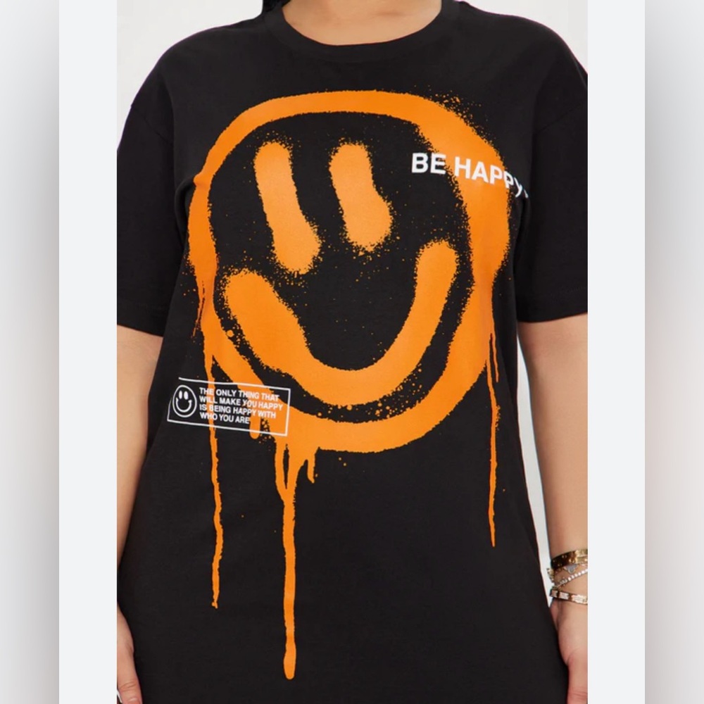 **Pre-loved** FashionNova Be Nice Happy Face Face T-Shirt Size 3x